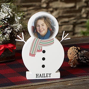 Photo Face Personalized Wooden Snowman - 7.5 inch - 27738-S