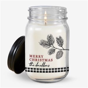 Festive Foliage Personalized Farmhouse Candle Jar - 27739