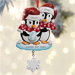 Were Expecting Penguin Family Personalized Ornament - 27743