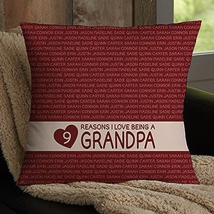 Reasons He Loves Being... Personalized 18 Throw Pillow - 27758-L