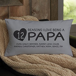 Reasons He Loves Being... Personalized Lumbar Velvet Throw Pillow - 27758-LBV