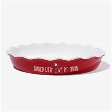 Made with Love Personalized Ceramic Pie Dish- Red - 27763R-C