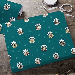 Paw Prints Personalized Photo Wrapping Paper Roll - 27776