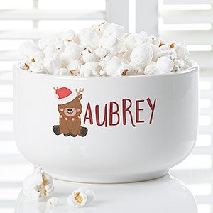 Holly Jolly Characters Personalized 14 oz. Reindeer Snack Bowl - 27797-R