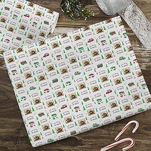 Christmas Camper Personalized Photo Wrapping Paper Roll - 18ft Roll - 27809-L