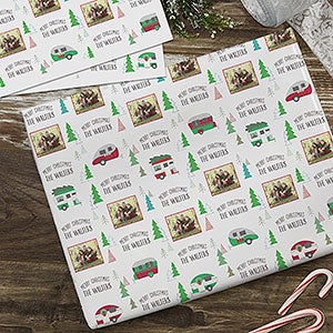 Christmas Camper Personalized Photo Wrapping Paper Sheets - Set of 3 - 27809-S
