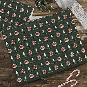 Christmas Plaid Personalized Photo Wrapping Paper Roll - 18ft Roll - 27810-L