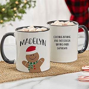 Baking Spirits Bright Personalized Christmas Mug 11 oz Black - 27815-B