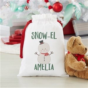Holly Jolly Characters Personalized Snowman Santa Sack - Small - 27833-S-S