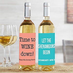 Write Your Own Expressions Personalized Wine Bottle Label - 27848