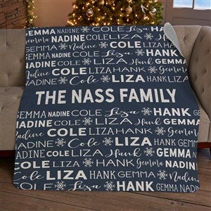 Snowflake Family Personalized Christmas 50x60 Quilted Blanket - 27856-Q