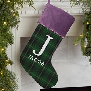 Christmas Plaid Personalized Purple Christmas Stockings - 27862-P