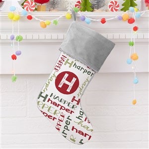 Youthful Name Personalized Grey Christmas Stockings - 27864-GR