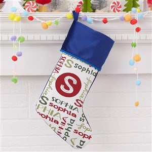 Youthful Name Personalized Blue Christmas Stockings - 27864-BL