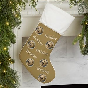 Pet Photo Phrase Personalized Ivory Christmas Stocking - 27866-I