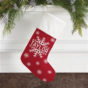 Snowflake Family Personalized Ivory Christmas Stocking - 27867-I