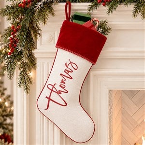 Scripty Name Personalized Burgundy Christmas Stockings - 27868-B
