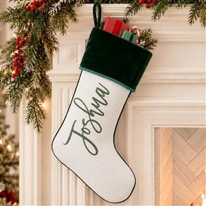 Scripty Name Personalized Green Christmas Stockings - 27868-G