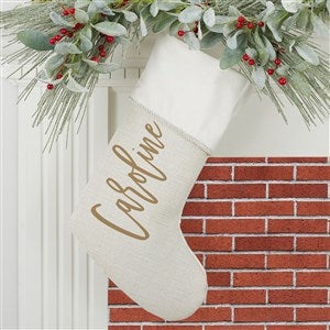 Scripty Name Personalized Ivory Christmas Stockings - 27868-I