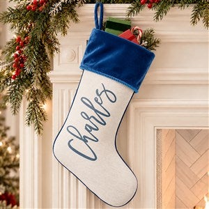 Scripty Name Personalized Blue Christmas Stockings - 27868-BL