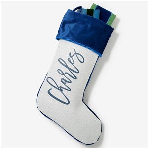 Scripty Name Personalized Blue Christmas Stockings - 27868-BL
