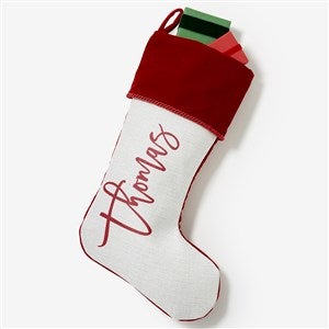 Scripty Name Personalized Burgundy Christmas Stockings - 27868-B