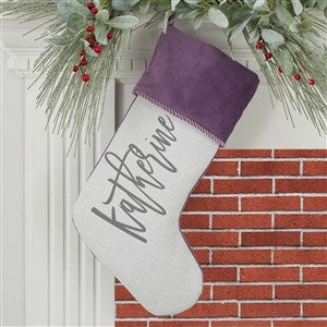 Scripty Name Personalized Purple Christmas Stockings - 27868-P
