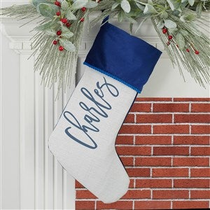 Scripty Name Personalized Blue Christmas Stockings - 27868-BL