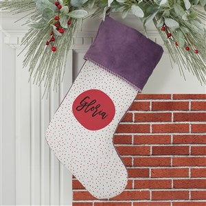 Modern Polka Dot Personalized Purple Christmas Stockings - 27869-P