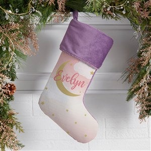 Beyond The Moon Personalized Purple Babys First Christmas Stocking - 27874-P