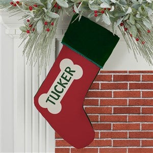 Dog Bone Personalized Green Christmas Stocking - 27876-G