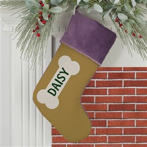Dog Bone Personalized Purple Christmas Stocking - 27876-P