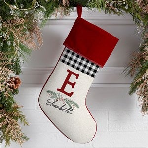 Festive Foliage Personalized Burgundy Christmas Stockings - 27877-B