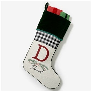 Festive Foliage Personalized Green Christmas Stocking - 27877-G