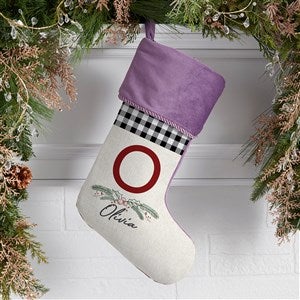 Festive Foliage Personalized Purple Christmas Stockings - 27877-P