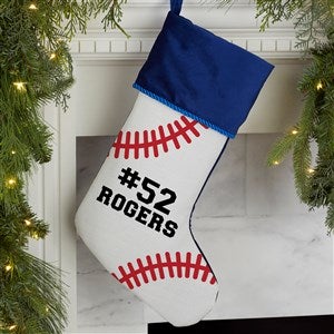 Baseball Personalized Blue Christmas Stockings - 27886-BL