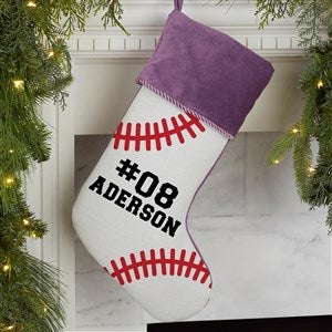 Baseball Personalized Purple Christmas Stockings - 27886-P