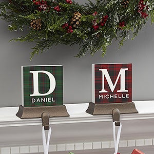 Christmas Plaid Personalized Christmas Stocking Holder - 27893