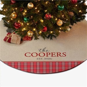 Plaid Evergreen Personalized Christmas Tree Skirt - 27896