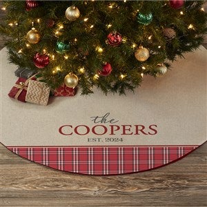 Plaid Evergreen Personalized Christmas Tree Skirt - 27896