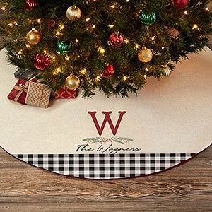 Festive Foliage Personalized Christmas Tree Skirt - 27899