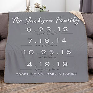 Memorable Dates Personalized 60x80 Sherpa Blanket - 27910-SL