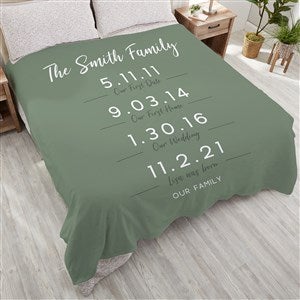 Memorable Dates Personalized 90x90 Plush Queen Fleece Blanket - 27910-QU