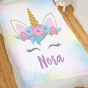 Unicorn Personalized 50x60 Plush Fleece Blanket - 27916-F