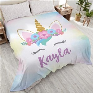 Unicorn Personalized 90x108 Plush King Fleece Blanket - 27916-K