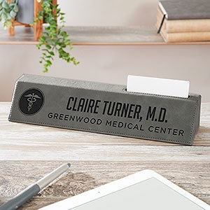 Caduceus Personalized Leatherette Name Plate - 27918