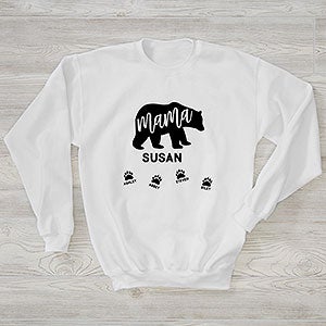 Mama Bear Personalized Hanes White Crewneck Sweatshirt - 27926-WS
