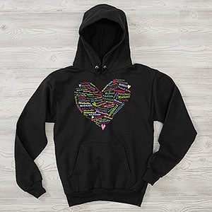 Her Heart of Love Personalized Hanes Hooded Sweatshirt - 27933-BHS