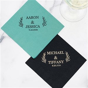 Wedding Laurel Personalized Wedding Cocktail Napkin - 27977D