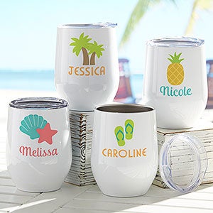 Beach Fun Drinks Personalized Stainless Insulated Wine Cup - 28015